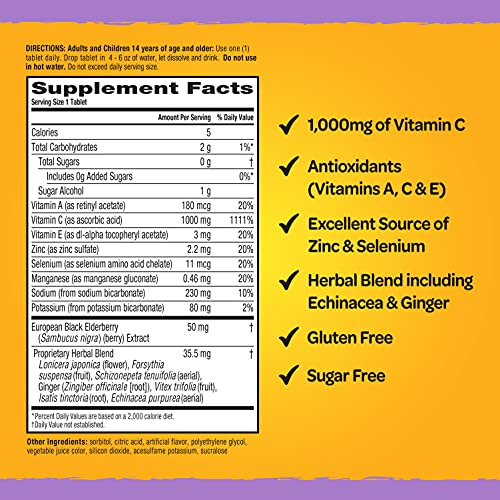 Foto 4 pulgar | Tabletas Efervescentes Airborne Elderberry Más Zinc Y Vitamina C - Venta Internacional.