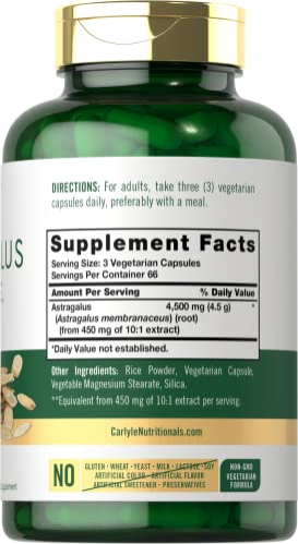 Foto 3 pulgar | Suplemento Carlyle En Cápsulas De Raíz De Astrágalo, 4500 Mg, 200 Unidades - Venta Internacional.