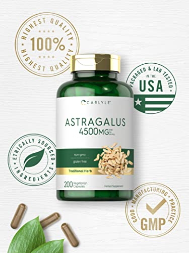 Foto 6 pulgar | Suplemento Carlyle En Cápsulas De Raíz De Astrágalo, 4500 Mg, 200 Unidades - Venta Internacional.