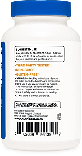 Foto 4 pulgar | Suplemento Nutricost Resveratrol 500 Mg 120 Cápsulas - 50% Tr - Venta Internacional.