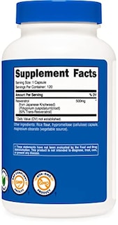 Foto 4 | Suplemento Nutricost Resveratrol 500 Mg 120 Cápsulas - 50% Tr - Venta Internacional.