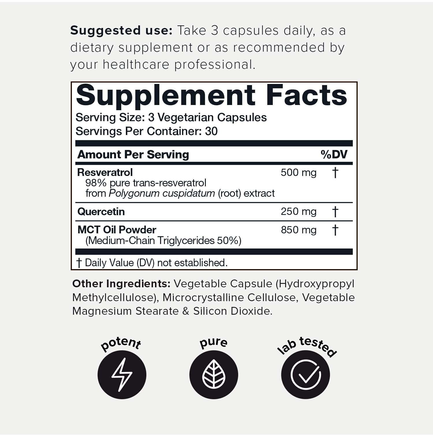 Foto 3 pulgar | Suplemento Toniiq De 1600 Mg De Mezcla De Resveratrol Con Quercetina - Venta Internacional.