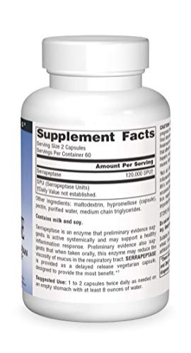 Foto 4 pulgar | Cápsulas Vegetarianas Serrapeptase 120 De Supplement Source Naturals - Venta Internacional.
