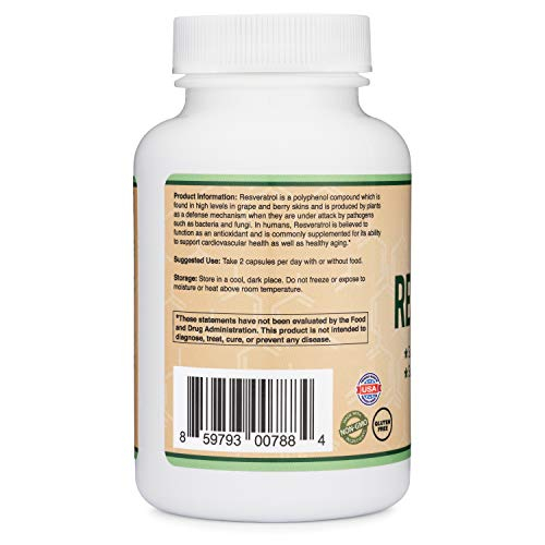 Foto 4 pulgar | Suplemento Double Wood Resveratrol 500 Mg 120 Cápsulas - Venta Internacional.