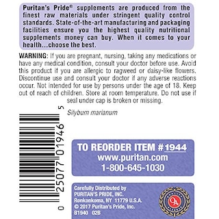 Foto 3 | Suplemento Puritan's Pride Milk Thistle 90 Cápsulas - Venta Internacional.