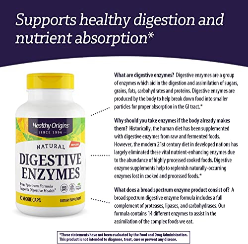 Foto 8 pulgar | Enzimas Digestivas Healthy Origins De Amplio Espectro, 90 Cápsulas - Venta Internacional.
