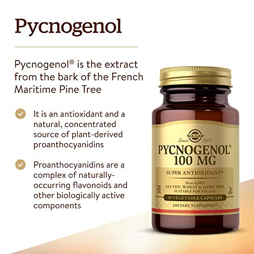 Foto 3 | Suplemento Solgar Pycnogenol 100 Mg 30 Cápsulas Vegetales - Venta Internacional.