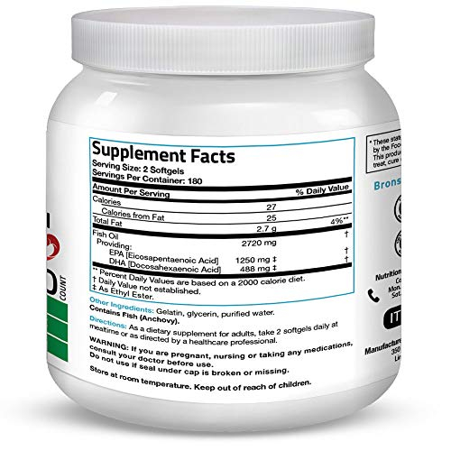 Foto 3 pulgar | Aceite De Pescado Bronson Omega 3 Triple Strength 2720 Mg 1900 Mg Epa 1 - Venta Internacional.