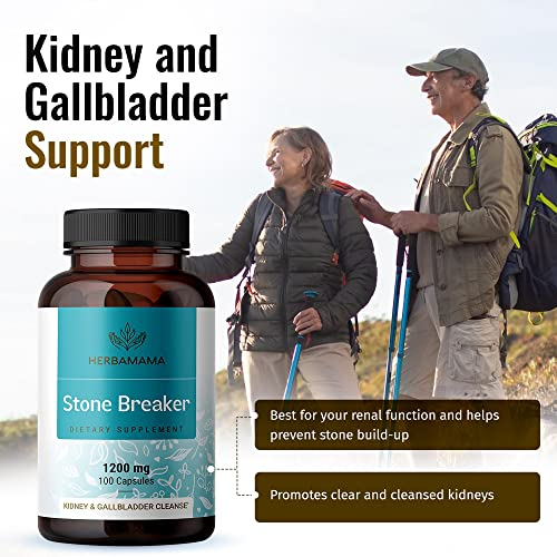 Foto 4 pulgar | Suplemento Herbamama Stone Breaker Chanca Piedra 1200 Mg 100  - Venta Internacional.
