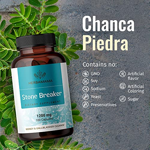 Foto 6 pulgar | Suplemento Herbamama Stone Breaker Chanca Piedra 1200 Mg 100  - Venta Internacional.