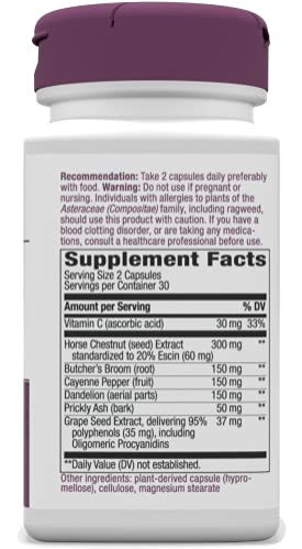 Foto 7 pulgar | Suplemento Nature's Way Leg Veins Support 60 Cápsulas Vegetarianas - Venta Internacional.
