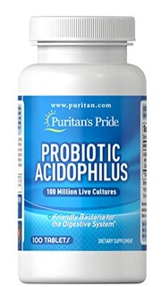 Foto 1 | Suplemento Acidophilus Probiótico Puritan's Pride 100 Comprimidos - Venta Internacional.