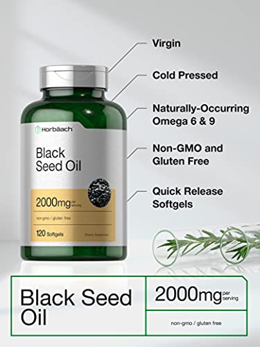 Foto 4 pulgar | Suplemento De Aceite De Semilla Negra Horbäach 2000 Mg 120 Cápsulas De Gelatina Blanda - Venta Internacional.
