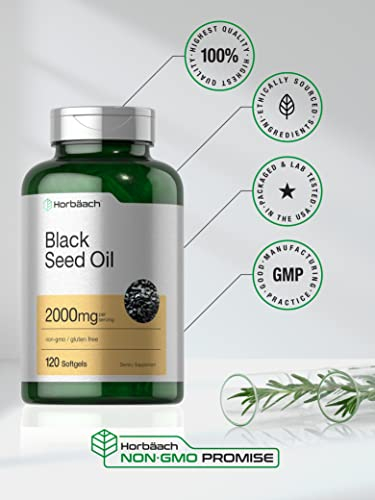 Foto 6 pulgar | Suplemento De Aceite De Semilla Negra Horbäach 2000 Mg 120 Cápsulas De Gelatina Blanda - Venta Internacional.