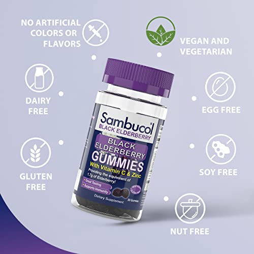 Foto 3 pulgar | Complemente Las Gomitas De Saúco Sambucol Con Vitamina C Y Zinc 30 - Venta Internacional.