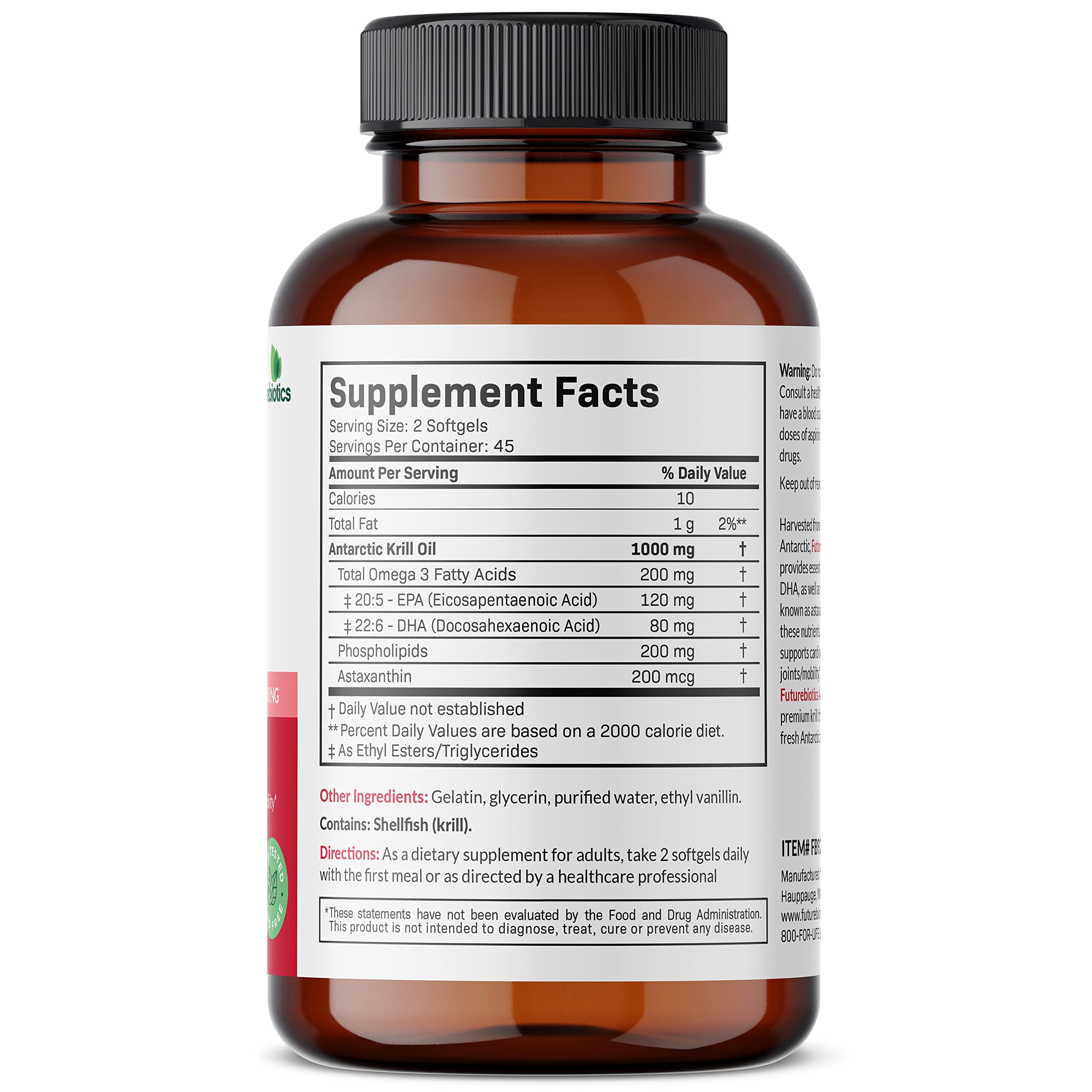 Foto 3 pulgar | Aceite De Krill Futurebiotics 1000 Mg De Omega-3 Epa Con Astaxantina - Venta Internacional.