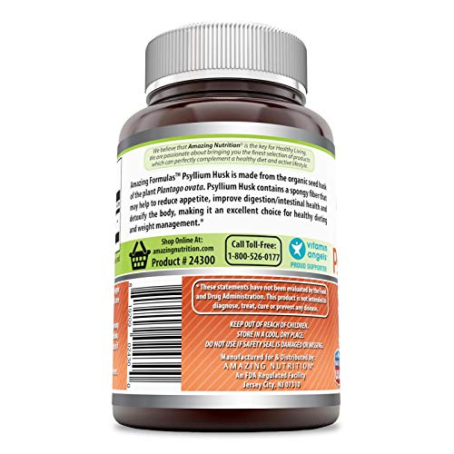 Foto 3 pulgar | Psyllium Husk Amazing Formulas 750 Mg 120 Cápsulas Vegetarianas - Venta Internacional.