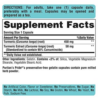 Foto 3 | Suplemento De Curcumina Puritan's Pride 500 Mg - 180 Cápsulas - Venta Internacional.