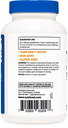Foto 4 pulgar | Suplemento Nutricost Tmg 750 Mg 120 Cápsulas - Venta Internacional.