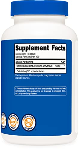 Foto 5 pulgar | Suplemento Nutricost Tmg 750 Mg 120 Cápsulas - Venta Internacional.