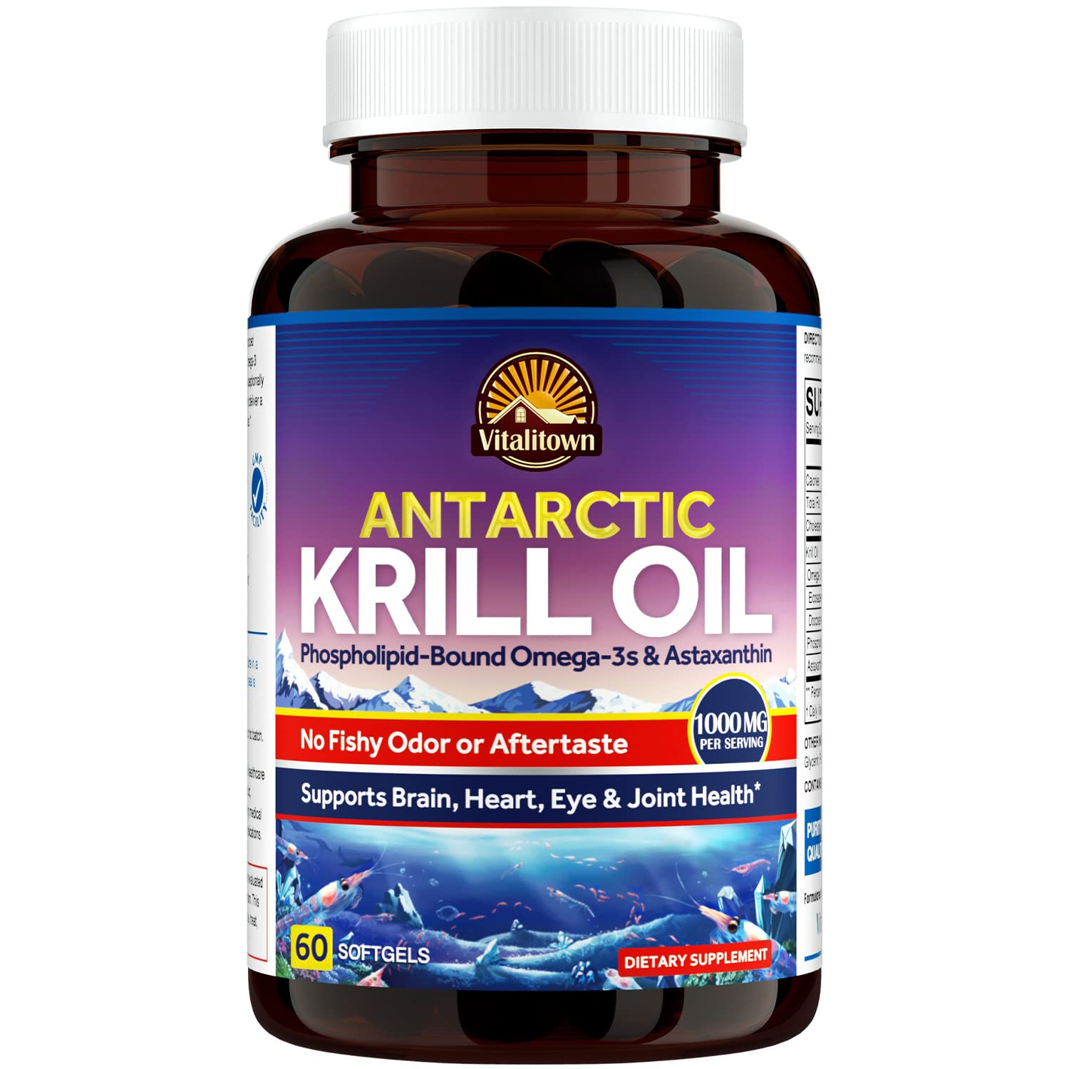 Foto 1 | Suplemento De Aceite De Krill Antártico Vitalitown De 1000 Mg Con Omega-3 - Venta Internacional.