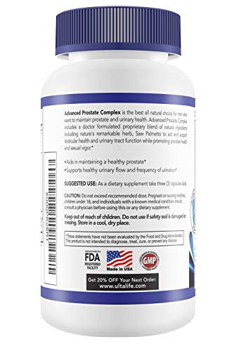 Foto 7 pulgar | Suplemento Prostático Ultalife Advanced Saw Palmetto 90 Cápsulas - Venta Internacional.