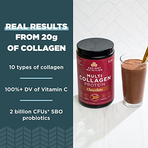 Foto 4 pulgar | Proteína De Colágeno En Polvo Ancient Nutrition Chocolate 300 Ml - Venta Internacional.
