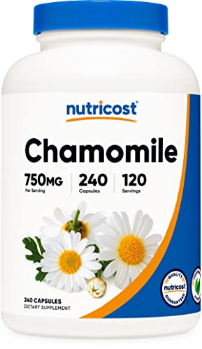 Foto 2 pulgar | Suplemento Nutricost, Cápsulas De Manzanilla, 750 Mg, 240 Veganas - Venta Internacional.