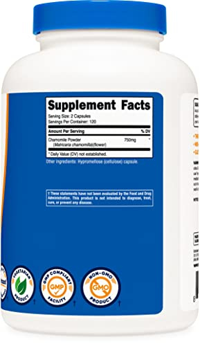 Foto 5 pulgar | Suplemento Nutricost, Cápsulas De Manzanilla, 750 Mg, 240 Veganas - Venta Internacional.