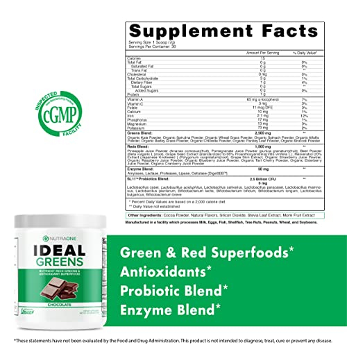 Foto 3 pulgar | Suplemento Nutraone Ideal Greens, Superalimento Antioxidante, 300 G - Venta Internacional.