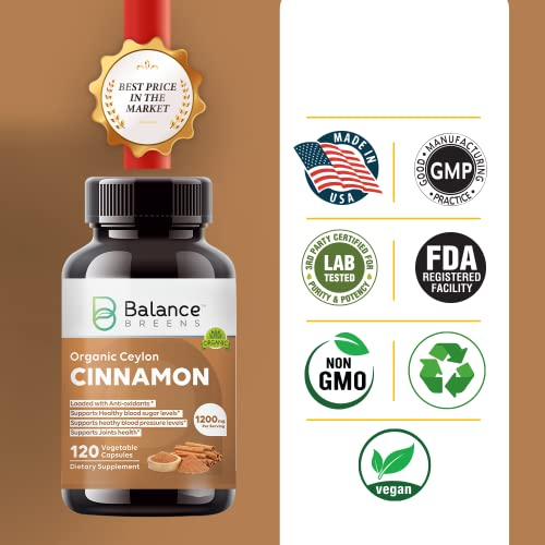 Foto 4 pulgar | Suplemento Balance Breens, Canela De Ceilán, 1200 Mg, 120 Cápsulas - Venta Internacional.