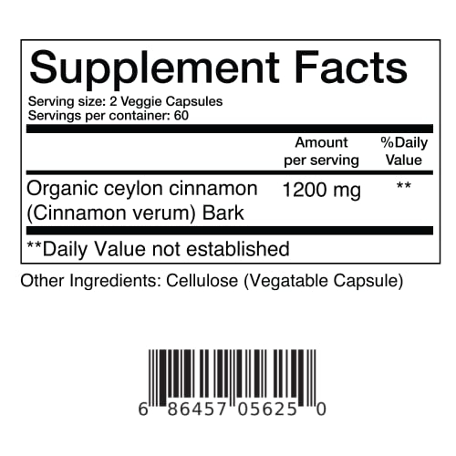 Foto 6 pulgar | Suplemento Balance Breens, Canela De Ceilán, 1200 Mg, 120 Cápsulas - Venta Internacional.
