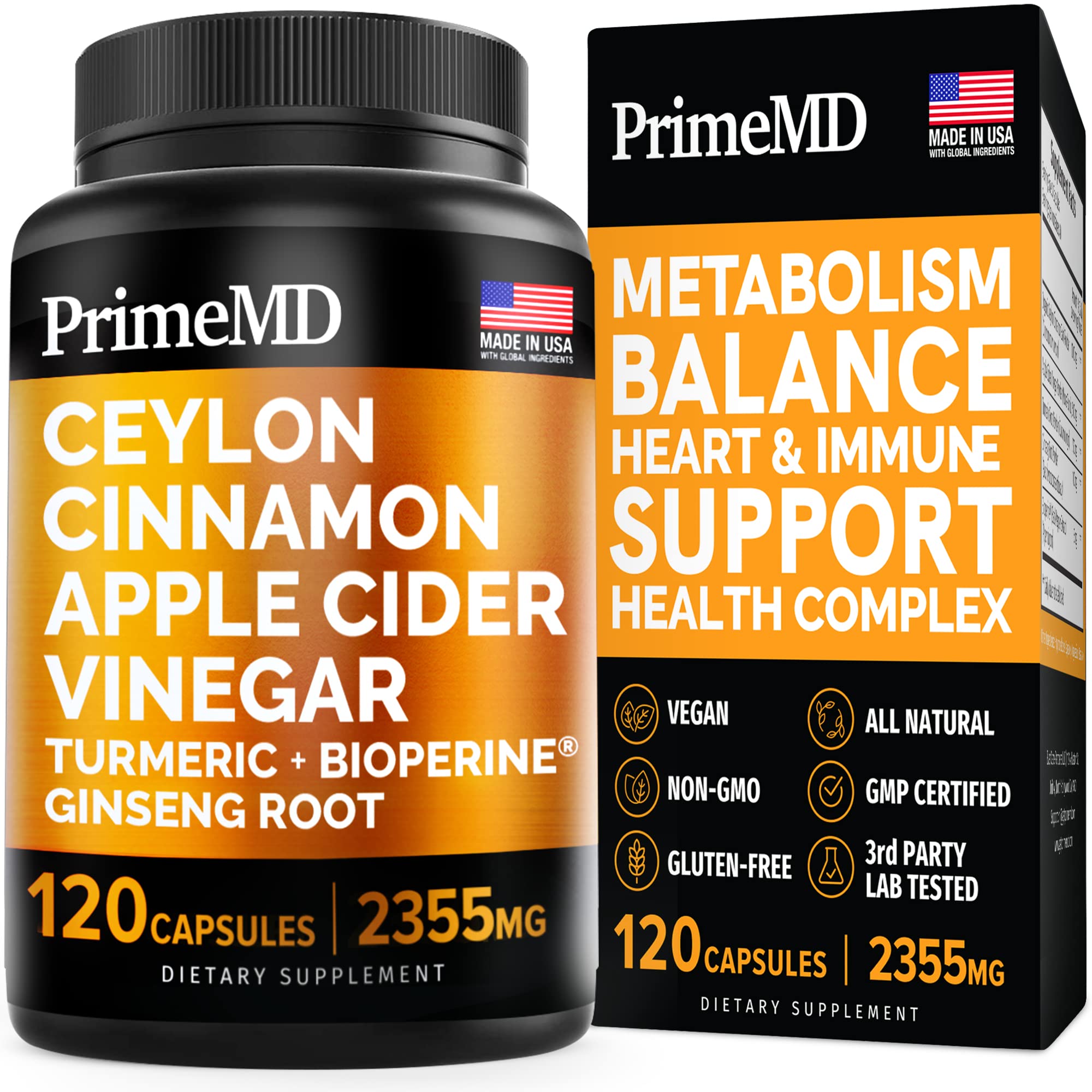 Suplemento Primemd, Cápsulas De Canela De Ceilán, 2355 Mg Con Vinagre - Venta Internacional.