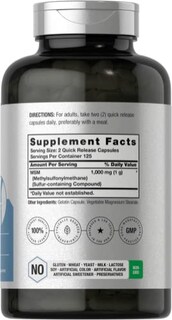 Foto 2 | Cápsulas De Suplemento Horbaach Msm 1000 Mg 250 Unidades - Venta Internacional.