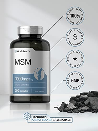 Foto 6 pulgar | Cápsulas De Suplemento Horbaach Msm 1000 Mg 250 Unidades - Venta Internacional.