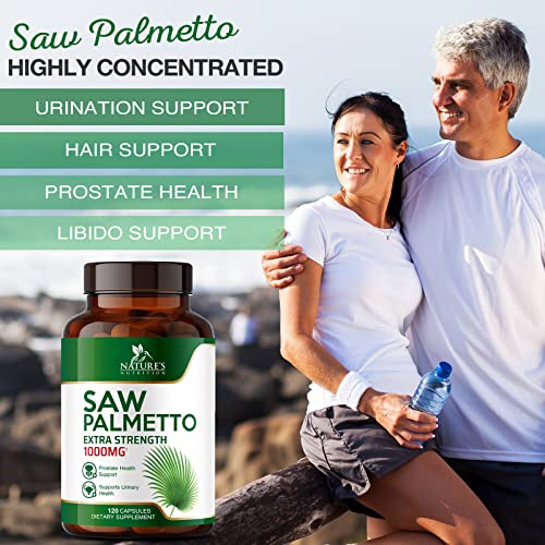 Foto 7 pulgar | Suplemento Nature's Nutrition Saw Palmetto 1000 Mg 120 Cápsulas - Venta Internacional.