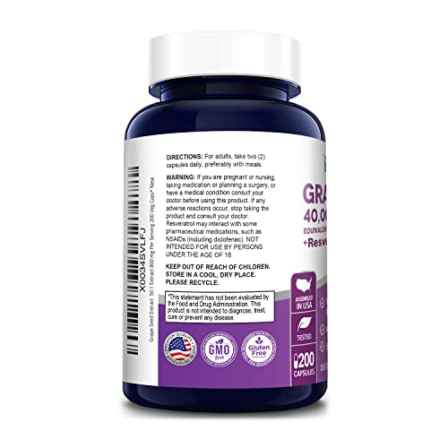 Foto 4 pulgar | Suplemento De Extracto De Semilla De Uva Nusapure De 40.000 Mg Con Resveratr - Venta Internacional.