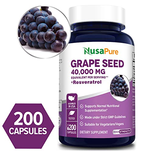 Foto 5 pulgar | Suplemento De Extracto De Semilla De Uva Nusapure De 40.000 Mg Con Resveratr - Venta Internacional.