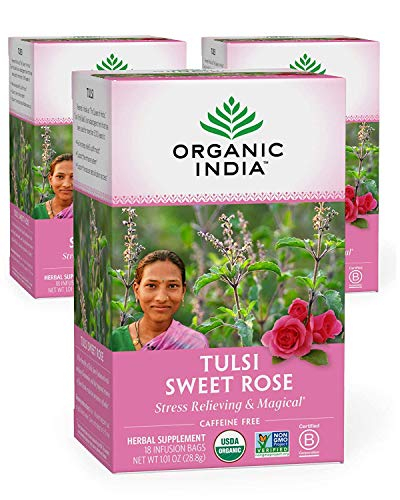 Foto 1 | Té De Hierbas Organic India Tulsi Sweet Rose, 18 Bolsas, Paquete De 3 - Venta Internacional.