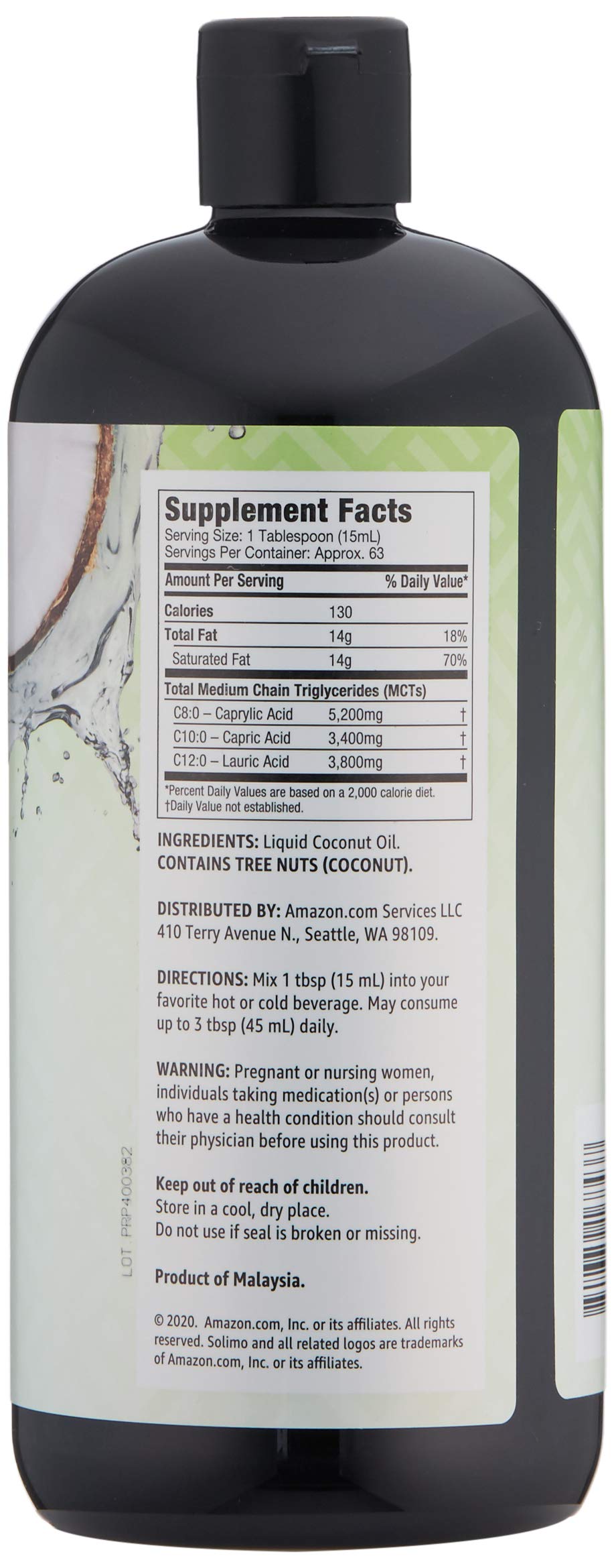 Foto 3 pulgar | Aceite De Coco Líquido Mct Solimo Sin Sabor 32 Ml - Venta Internacional.