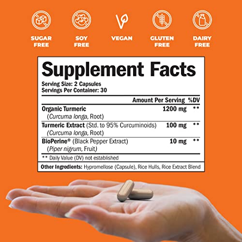 Foto 4 pulgar | Suplemento De Cúrcuma Y Curcumina De Vimerson Health 1200 Mg Con Biope - Venta Internacional.