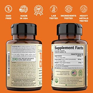Foto 7 | Suplemento De Cúrcuma Y Curcumina De Vimerson Health 1200 Mg Con Biope - Venta Internacional.