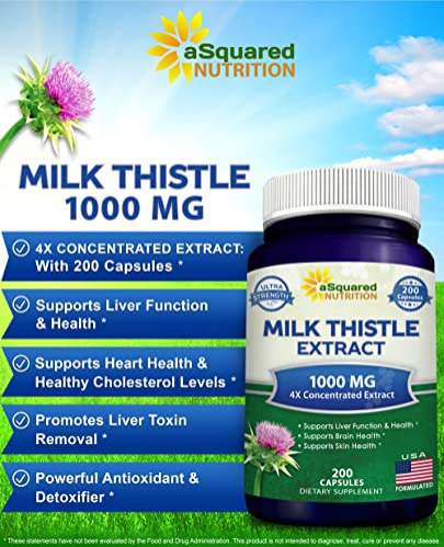 Foto 3 pulgar | Suplemento Squared Nutrition Milk Thistle 1000 Mg - 200 Cápsulas - Venta Internacional.