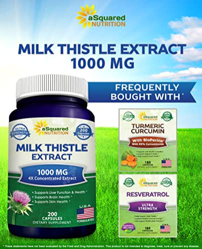 Foto 5 pulgar | Suplemento Squared Nutrition Milk Thistle 1000 Mg - 200 Cápsulas - Venta Internacional.