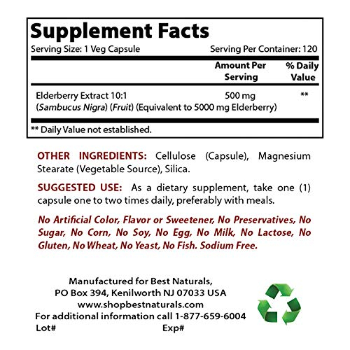 Foto 3 pulgar | Suplemento Best Naturals Saúco Sambucus Nigra 5000 Mg 12 - Venta Internacional.