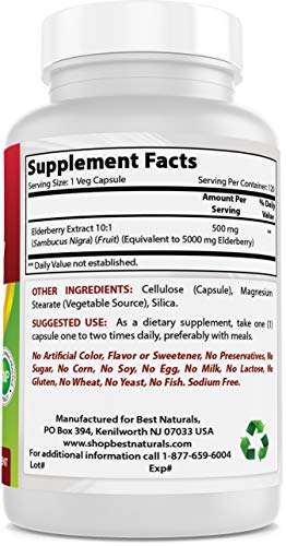 Foto 6 pulgar | Suplemento Best Naturals Saúco Sambucus Nigra 5000 Mg 12 - Venta Internacional.