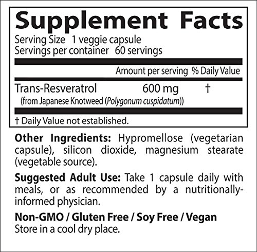 Foto 6 pulgar | Suplemento Doctor's Best Trans-resveratrol 600 600 Mg 60 Cápsulas - Venta Internacional.