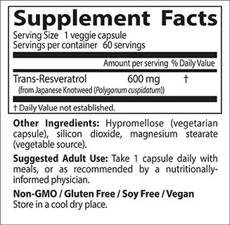 Foto 5 | Suplemento Doctor's Best Trans-resveratrol 600 600 Mg 60 Cápsulas - Venta Internacional.