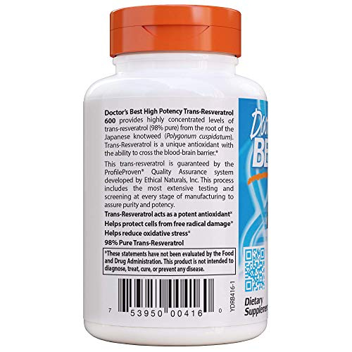 Foto 7 pulgar | Suplemento Doctor's Best Trans-resveratrol 600 600 Mg 60 Cápsulas - Venta Internacional.