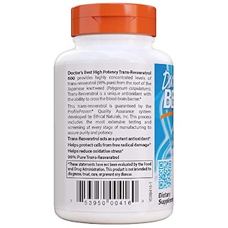 Foto 6 | Suplemento Doctor's Best Trans-resveratrol 600 600 Mg 60 Cápsulas - Venta Internacional.